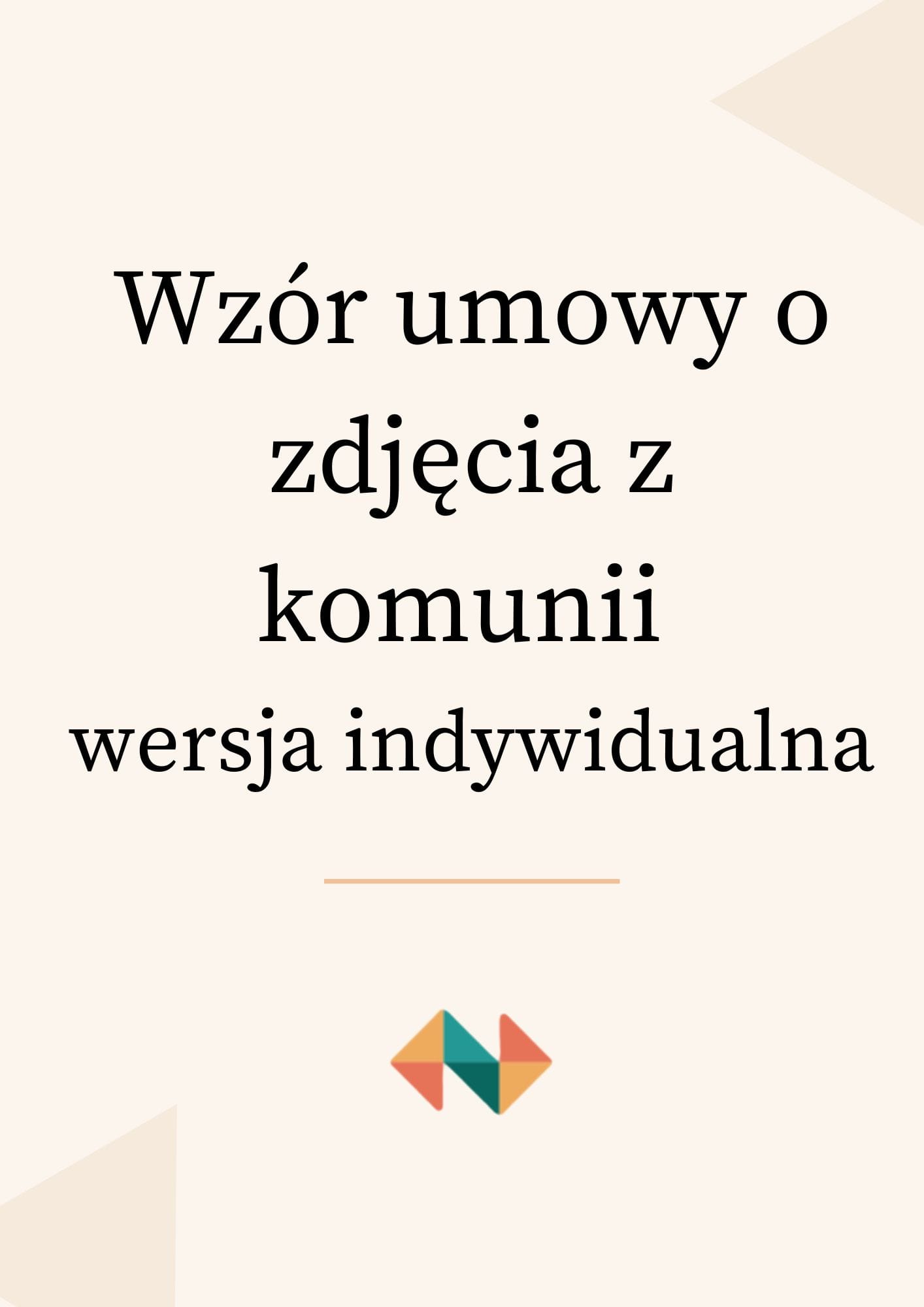 Umowa o zdjęcia z komunii (wersja indywidualna)