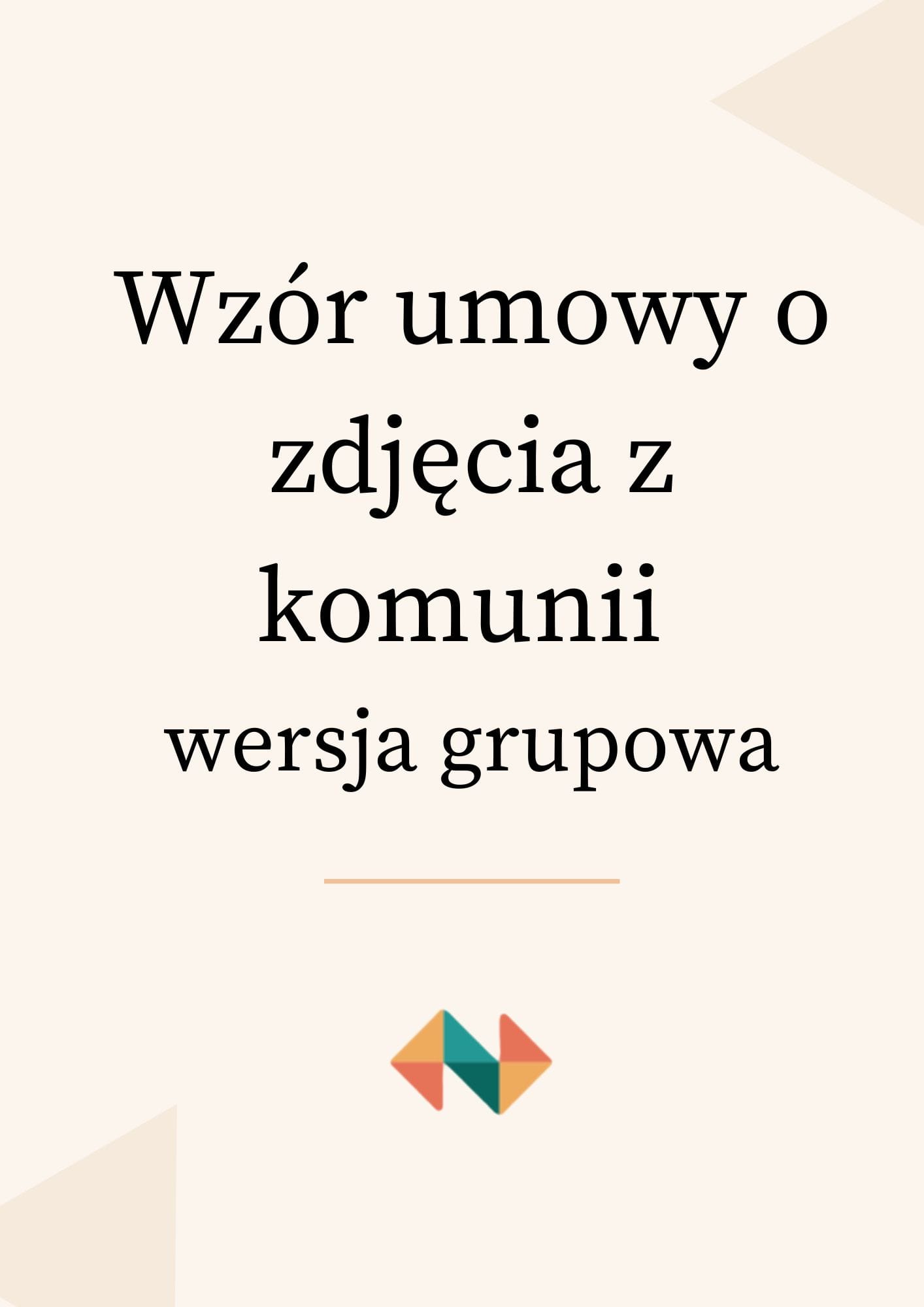 Umowa o zdjęcia z komunii (grupa)